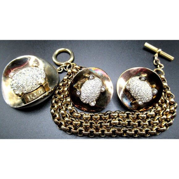 NETTIE ROSENSTEIN Sterling Silver Sparkling Ice Rhinestone Bracelet Earring Set - Picture 1 of 3